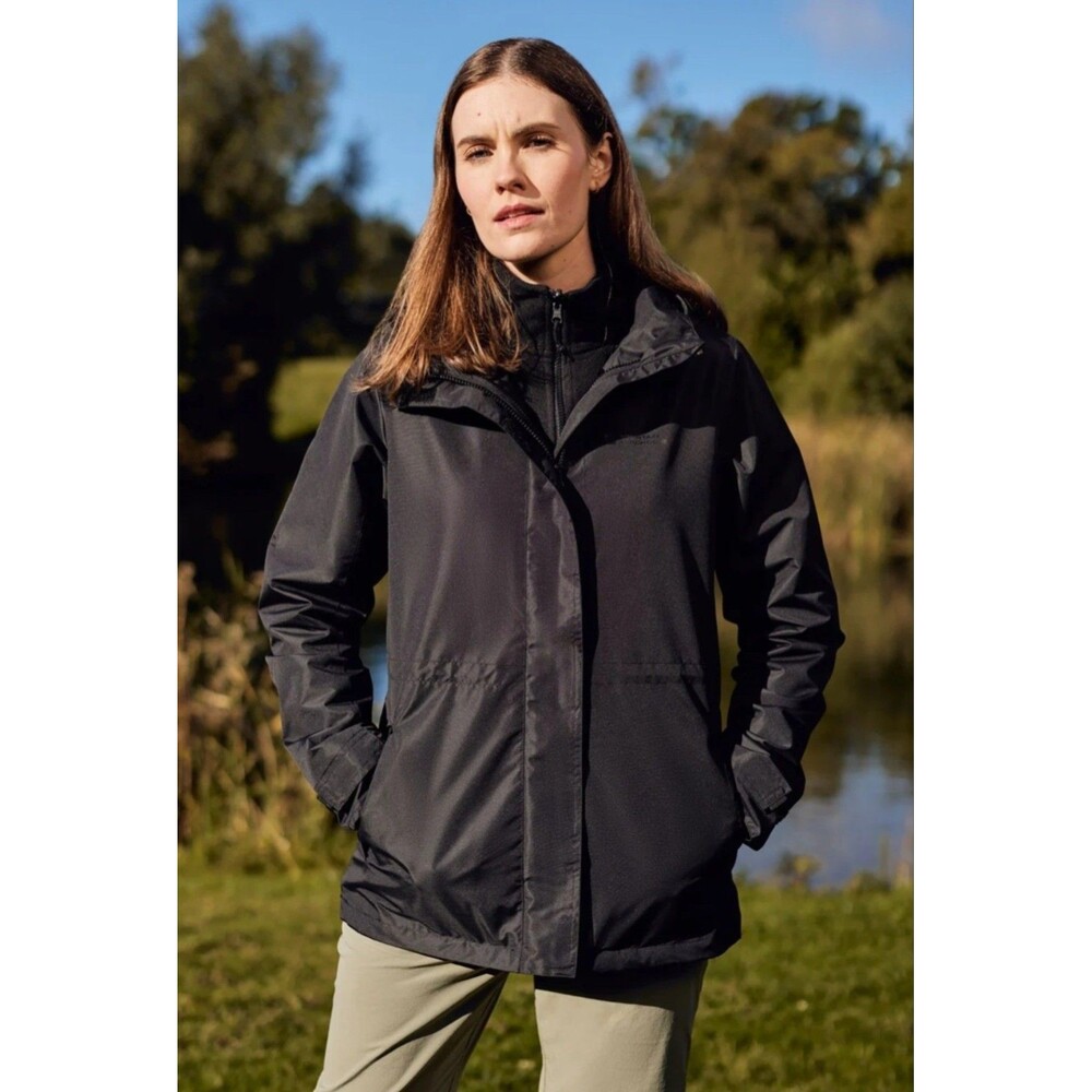 Mountain Warehouse Fell II Women's 3 In 1 Jacket Size 16 Black GUC Fleece Inside
